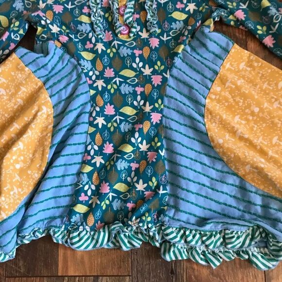 Matilda Jane SZ 8 long sleeve top tunic floral ruffles Make believe footpath - Picture 5 of 6